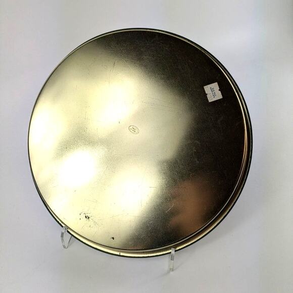 Vtg Tin Serving Tray 12" Green Gold Red Paisley Christmas Platter Cookie Tray - Picture 2 of 10